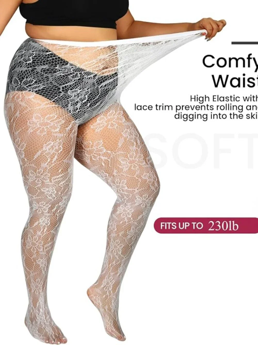 Floral Lace Plus Size Tights
